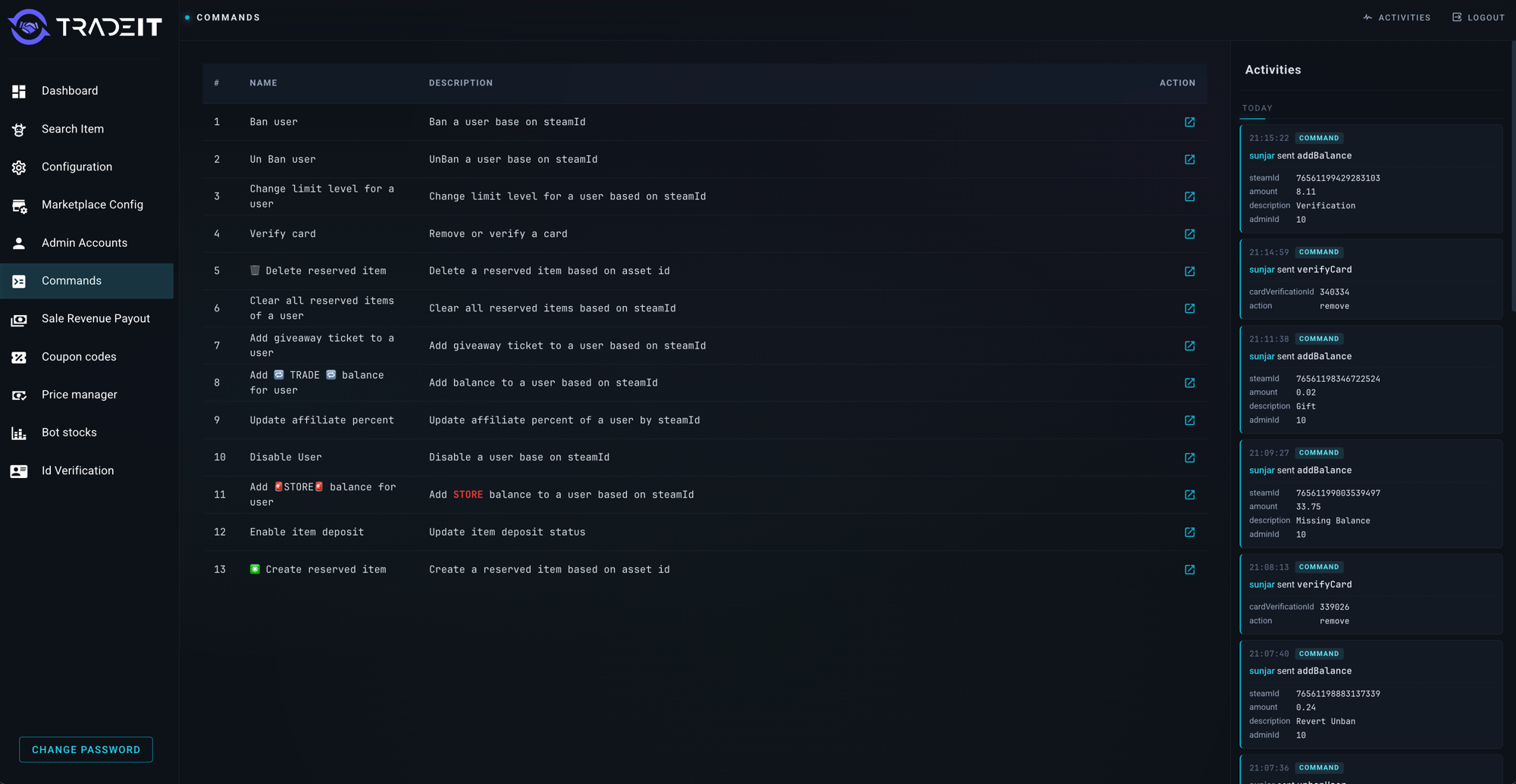 New admin inner page
